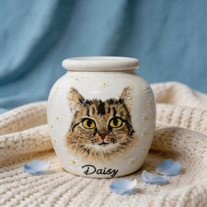 Pet Portrait Urn — handmade ceramic pet memorial urn by Farbe Ceramics