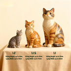 Three-quarter view of a personalized custom pet sculpture urn for ashes — a handmade ceramic pet memorial urn, hand-painted from your photos to match your pet and made to order. Custom pet memorial by Farbe Ceramics.