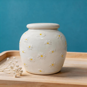 Pet Portrait Urn — custom hand-painted pet urn for ashes by Farbe Ceramics