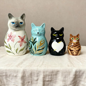 Human Urn — custom hand-painted pet urn for ashes by Farbe Ceramics