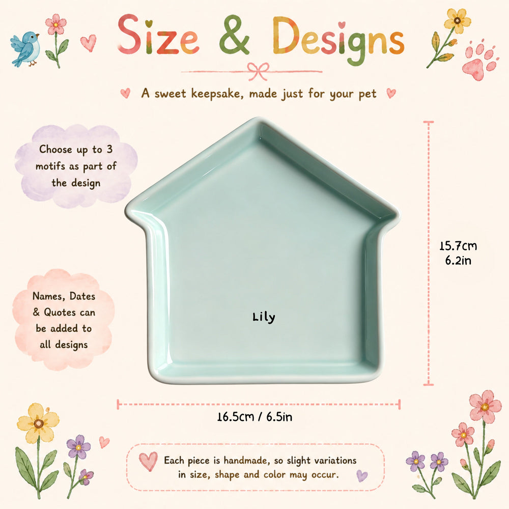 House-shaped dish size guide